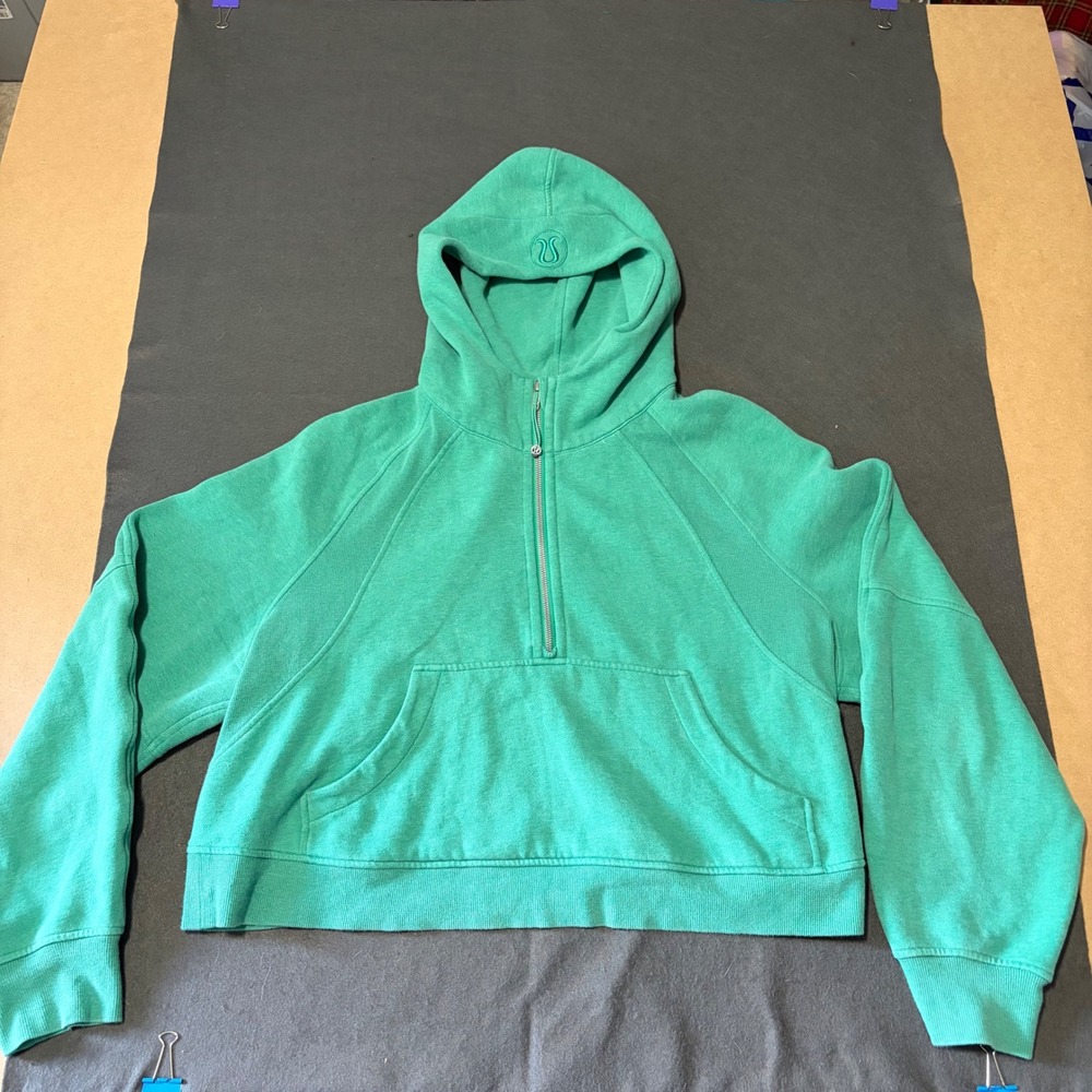 Lululemon Scuba Oversized Half-Zip Hoodie Womens 2X Plus Green Outdoors Core